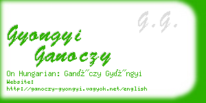 gyongyi ganoczy business card